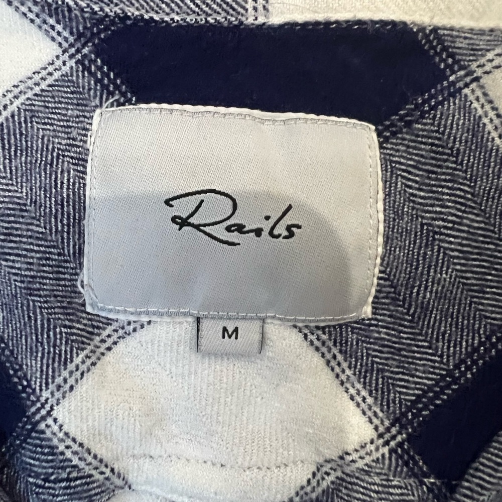 Rails Blue and White Plaid Button Down Shirt - Picture 2 of 2